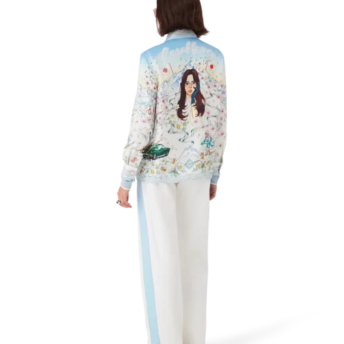 L’hiver Fleuri langermet skjorte i silketwill