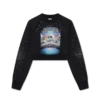 La Pramonition kort sweatshirt med krystallpynt