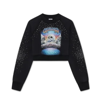 La Pramonition kort sweatshirt med krystallpynt