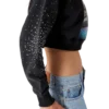 La Pramonition kort sweatshirt med krystallpynt