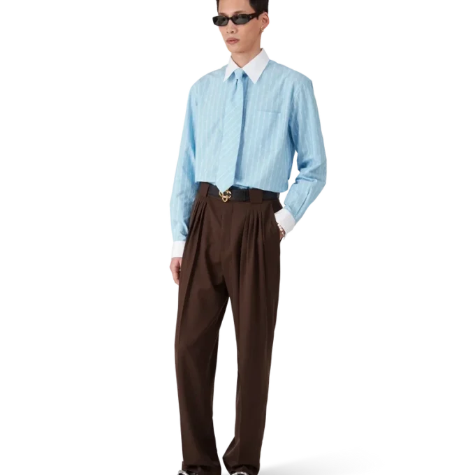 Laurel Stripe Jacquard-skjorte