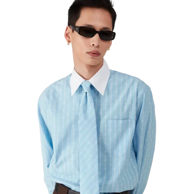 Laurel Stripe Jacquard-skjorte