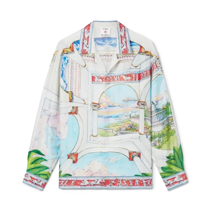 Le Passage langermet silkeskjorte