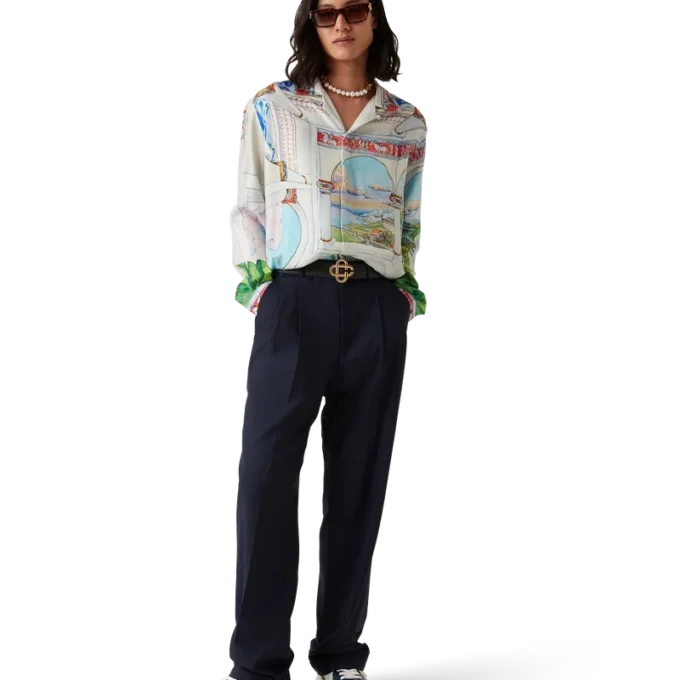 Le Passage langermet silkeskjorte