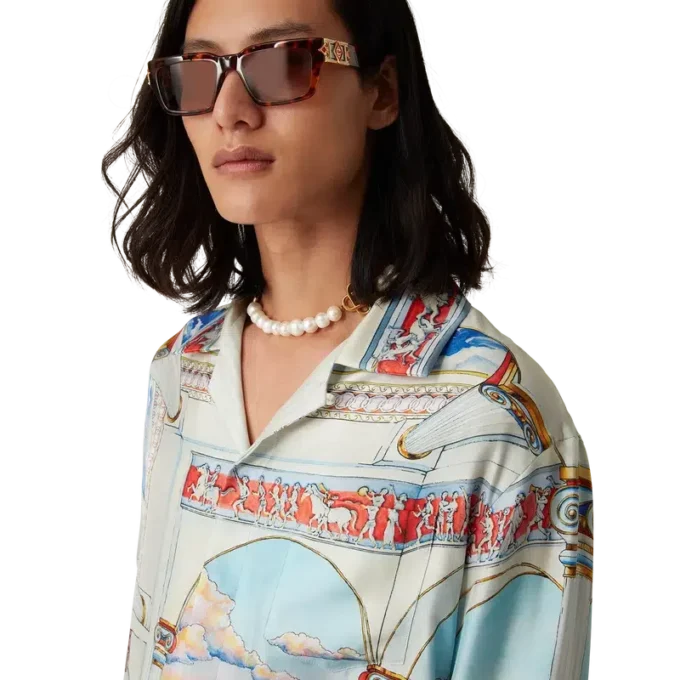 Le Passage langermet silkeskjorte