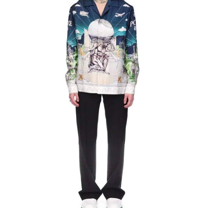 Le Temple Du Sport silke-skjorte