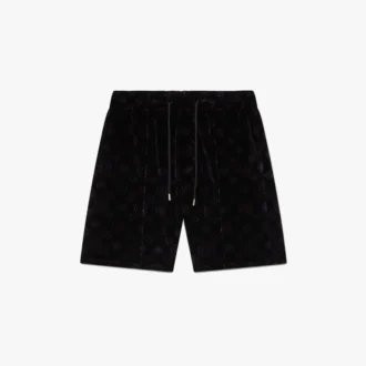 Lilla velourshorts med monogram