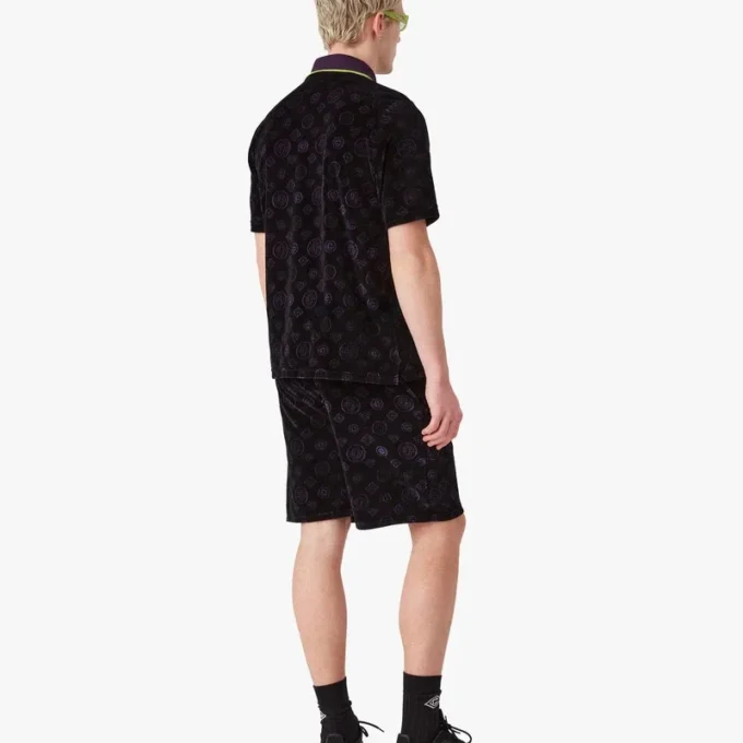 Lilla velourshorts med monogram