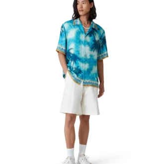 Linen-plisserte Shorts