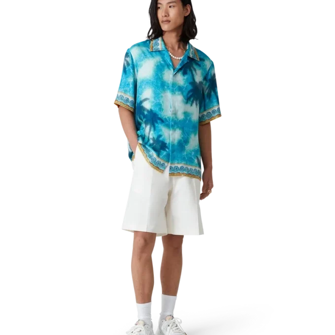 Linen-plisserte Shorts