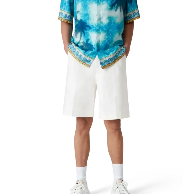 Linen-plisserte Shorts