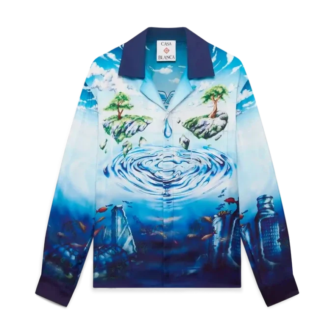 Lost Atlantis langermet silkeskjorte