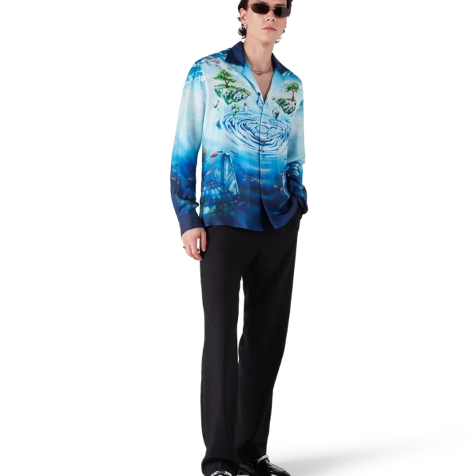 Lost Atlantis langermet silkeskjorte