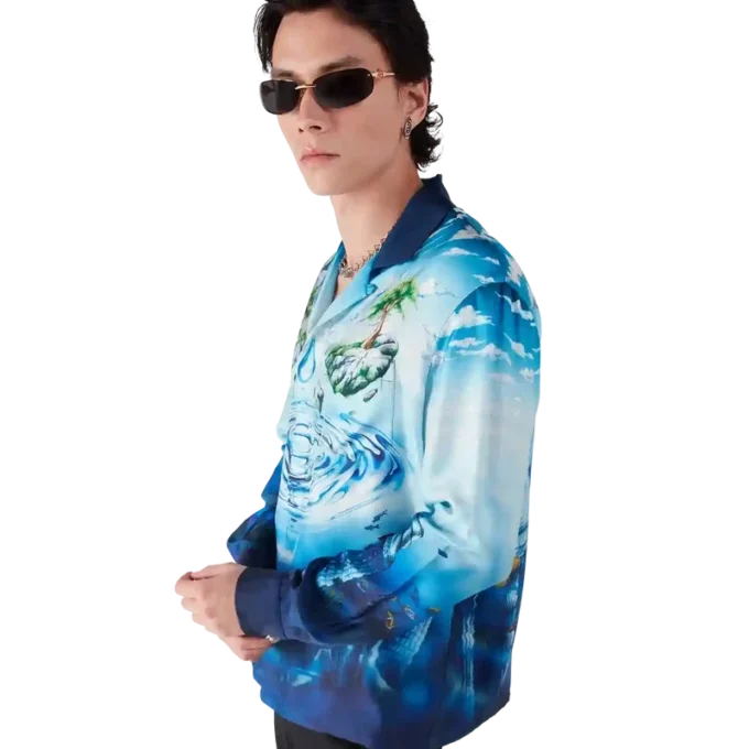 Lost Atlantis langermet silkeskjorte