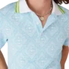 Lysblå jacquard-pique-skjorte med korte ermer