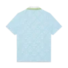 Lysblå jacquard-pique-skjorte med korte ermer
