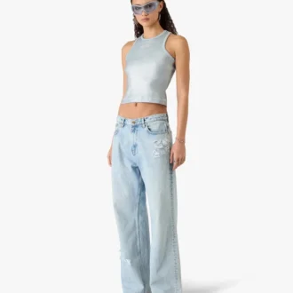Lysvaskede graffiti-jeans