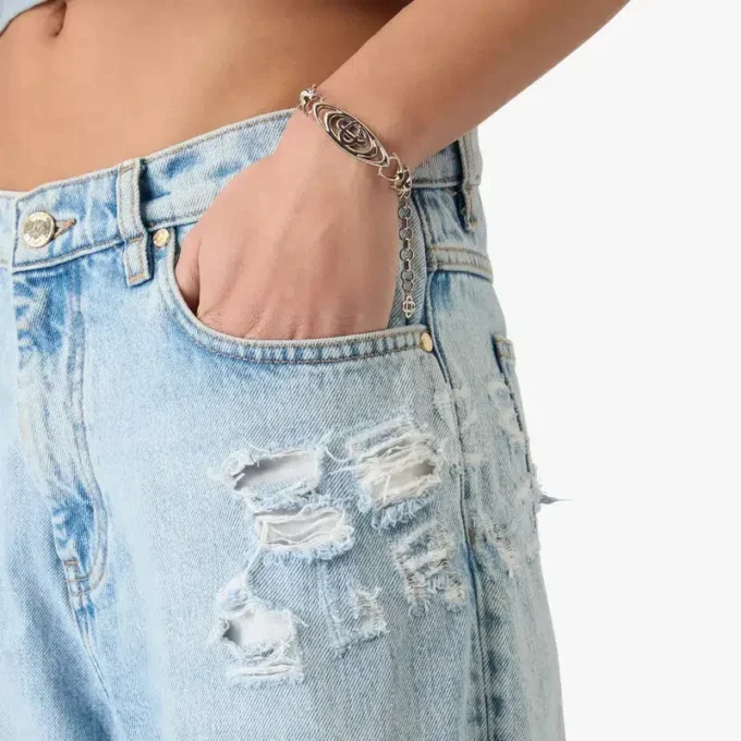 Lysvaskede graffiti-jeans