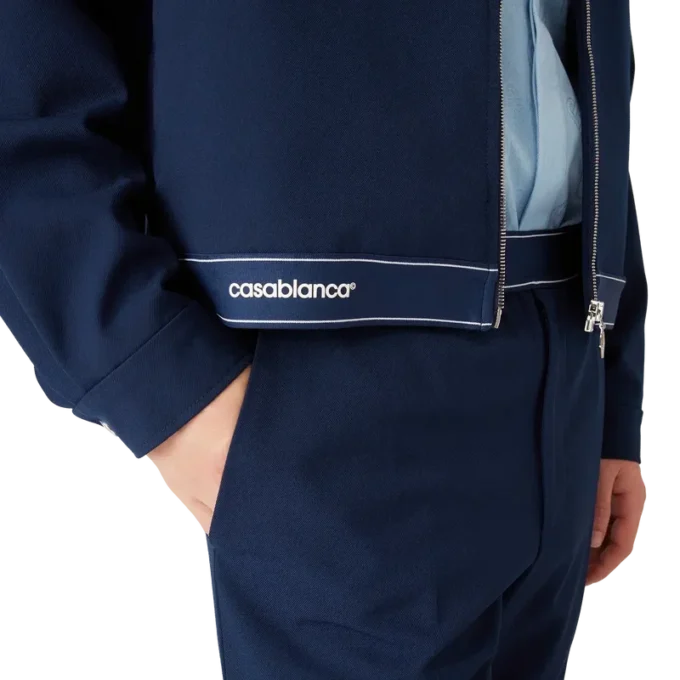 Marineblå sportsjakke i ull