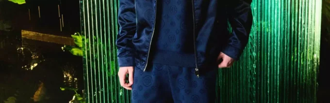 Marineblå sportsjakke i ull