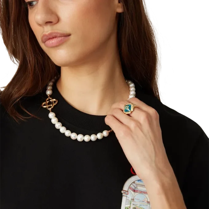 Medium perle-logo-halskjede