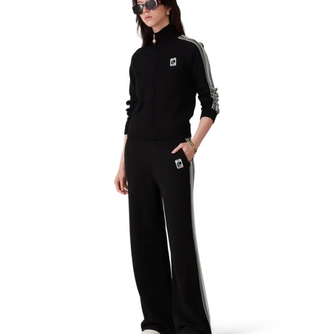 Merino-strikket treningsjakke