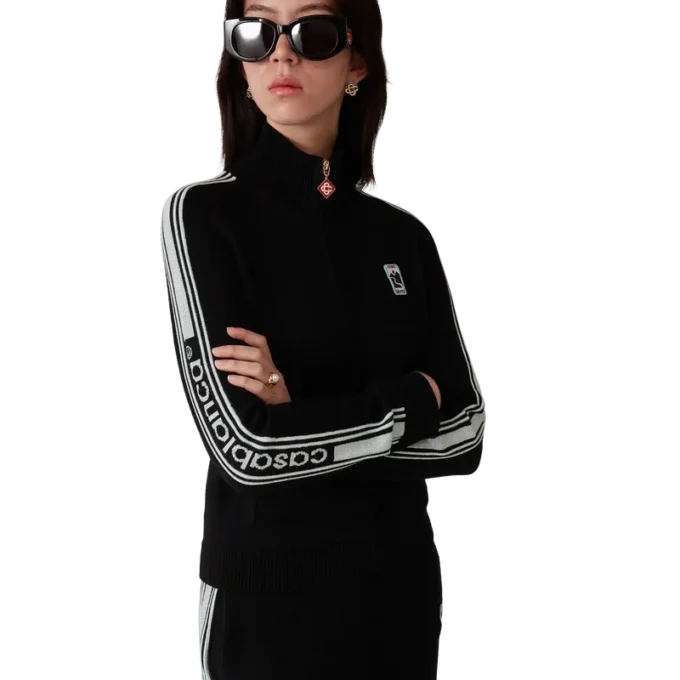 Merino-strikket treningsjakke