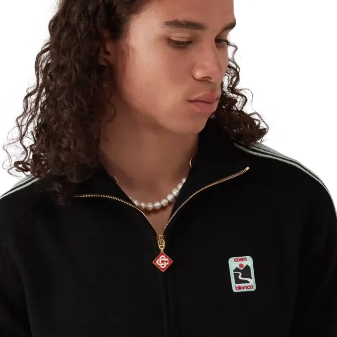 Merino-strikket treningsjakke