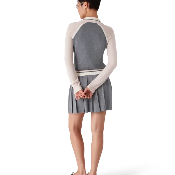 Merino Tennis langermet pique-skjorte
