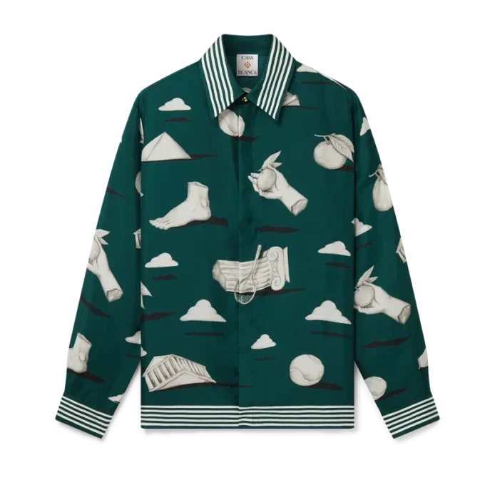 Metaphysical langermet silkeskjorte