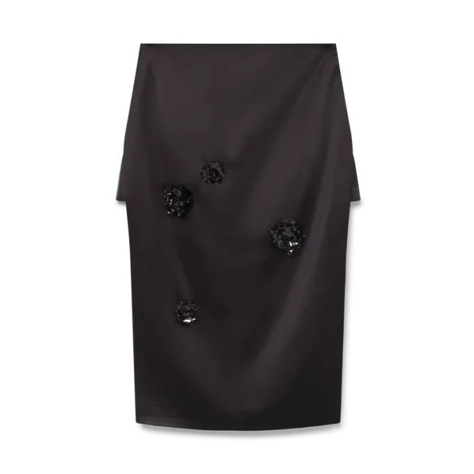 Midi-skjørt i duchesse-satin