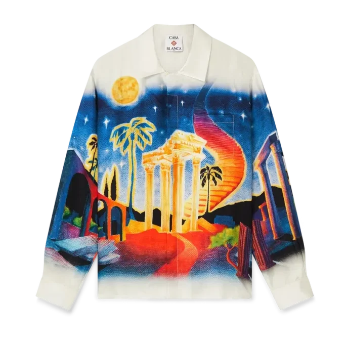 Midnight Acropolis langermet silkeskjorte Midnight Acropolis langermet silkeskjorte