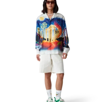 Midnight Acropolis langermet silkeskjorte