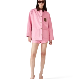 Mini-shorts i preget skinn