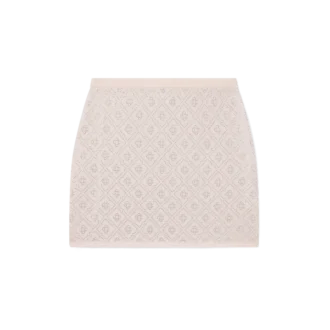 Mini-skjørt i strikk med krystallmonogram