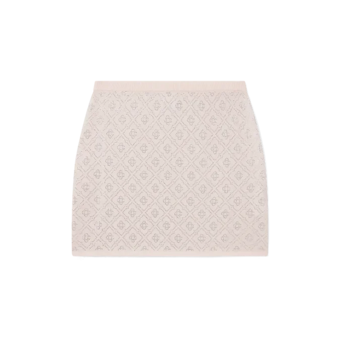 Mini-skjørt i strikk med krystallmonogram