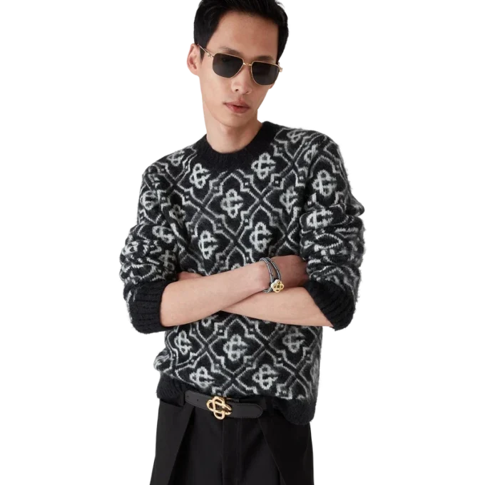 Mohair-genser med monogram