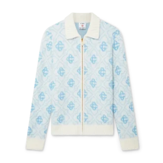 Mohair-genser med monogram og glidelås