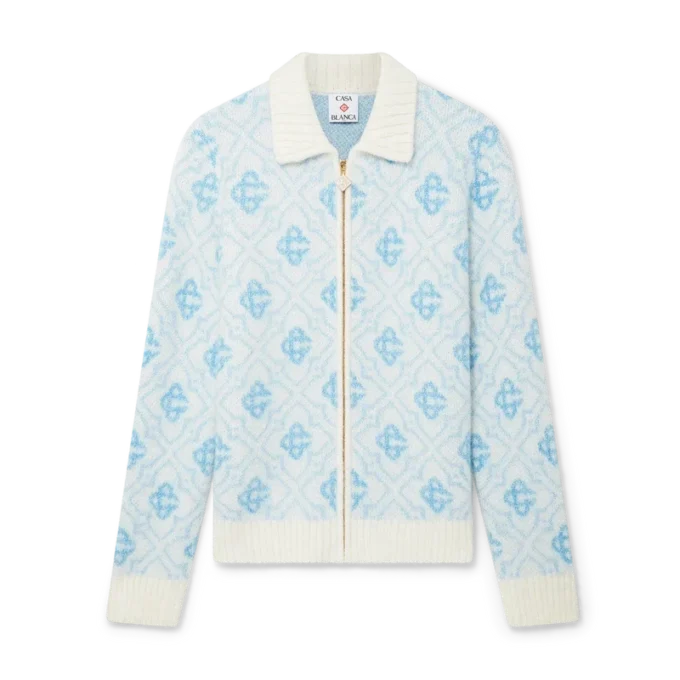 Mohair-genser med monogram og glidelås