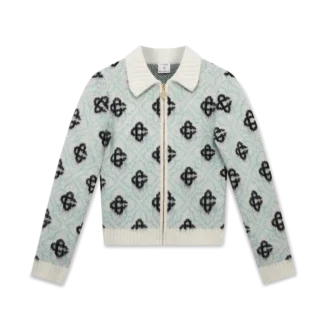 Mohair-genser med monogram og glidelås Mohair-genser med monogram og glidelås