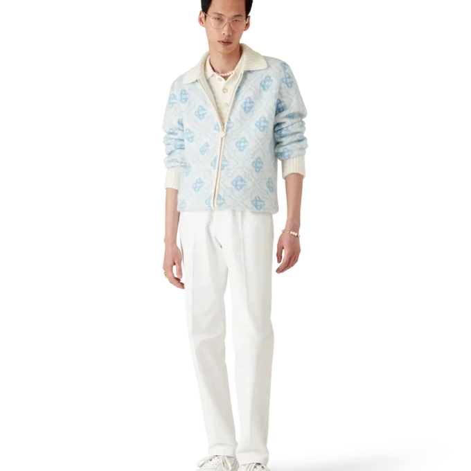 Mohair-genser med monogram og glidelås