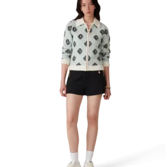 Mohair-genser med monogram og glidelås Mohair-genser med monogram og glidelås