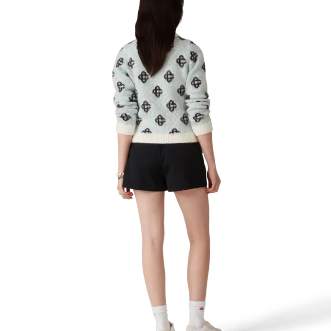 Mohair-genser med monogram og glidelås