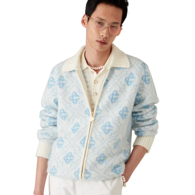 Mohair-genser med monogram og glidelås