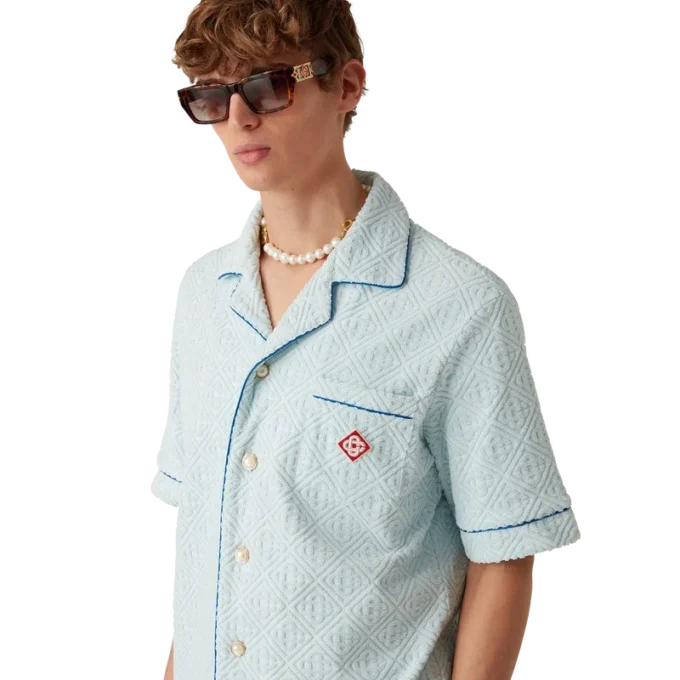 Monogram-frottéskjorte med korte ermer