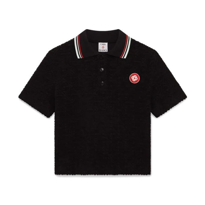 Monogram Jacquard-frotté-pique-skjorte