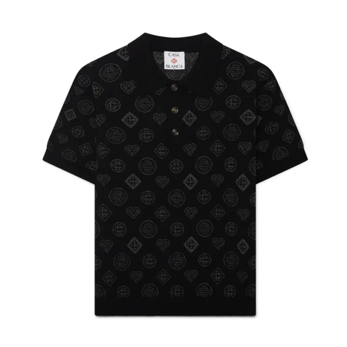 Monogram Jacquard Pique-skjorte Monogram Jacquard Pique-skjorte
