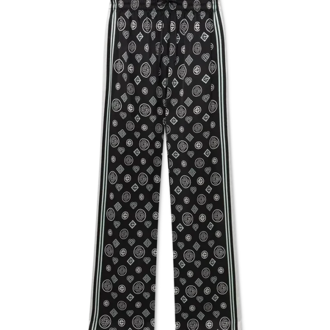 Monogram pyjamasbukser i silkesatin