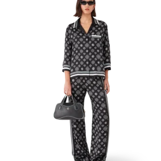 Monogram pyjamasbukser i silkesatin