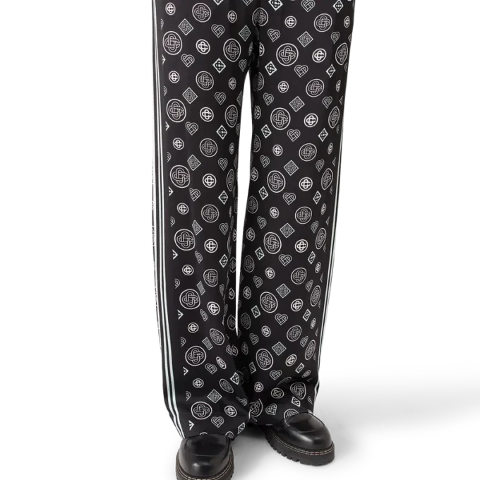 Monogram pyjamasbukser i silkesatin